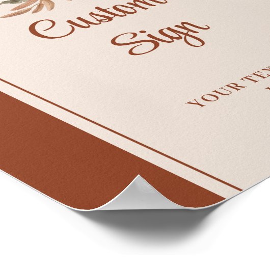 Whimsical Terracotta Pampas Sage Boho Arch Custom Poster (Hoek)