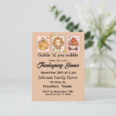 Whimsical Thanksgiving Dinner Invitation Briefkaart (Staand voorkant)