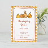 Whimsical Thanksgiving Dinner Invitation Kaart (Staand voorkant)