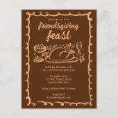 Whimsical Thanksgiving Friendsgiving Dinner Custom Briefkaart (Voorkant)