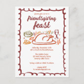 Whimsical Thanksgiving Friendsgiving Dinner Custom Briefkaart (Voorkant)