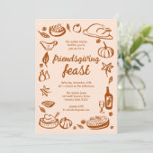 Whimsical Thanksgiving Friendsgiving Dinner Custom Kaart (Staand voorkant)