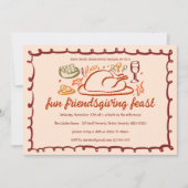 Whimsical Thanksgiving Friendsgiving Dinner Custom Kaart (Voorkant)