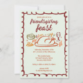 Whimsical Thanksgiving Friendsgiving Dinner Custom Kaart (Voorkant)