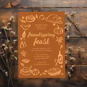 Whimsical Thanksgiving Friendsgiving Dinner Custom Kaart