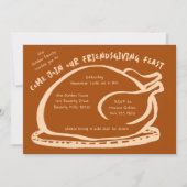 Whimsical Thanksgiving Friendsgiving Dinner Custom Kaart (Voorkant)