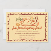 Whimsical Thanksgiving Friendsgiving Dinner Custom Kaart (Voorkant)