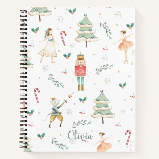 Whimsical The Nutcracker Kerstkerdag Favor Notitieboek (Voorkant)