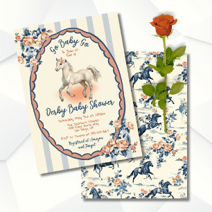 Whimsical Toile Derby Baby shower Kaart