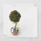 Whimsical Topiary Tree Weddenschap Kaart (Achterkant)