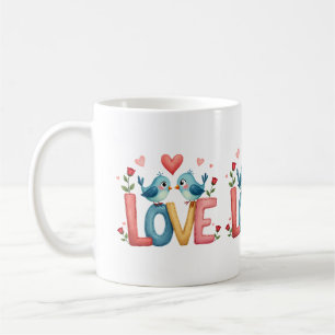 Whimsical Tortelduifjes Pastel Cottagecore Art Koffiemok