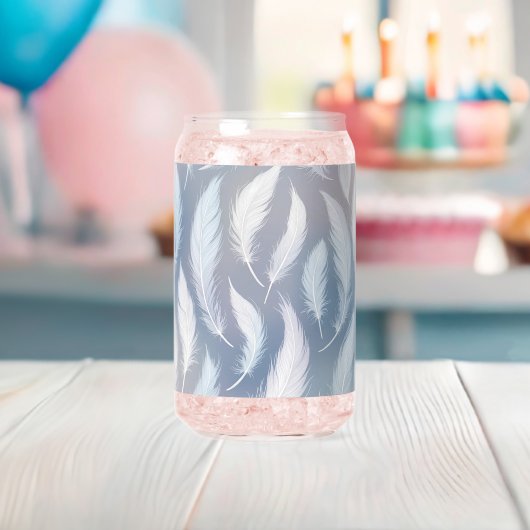 Whimsical Transparent Feather Design Blikvorm Glas (Insitu (Baby Shower))