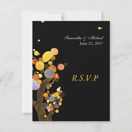Whimsical Treding Wedding Response Card RSVP Kaartje (Voorkant)