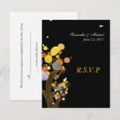 Whimsical Treding Wedding Response Card RSVP Kaartje (Voorkant / Achterkant)