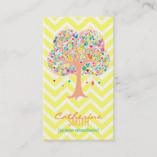 Whimsical Tree - Aangepaste (verticale) Visitekaar Visitekaartje
