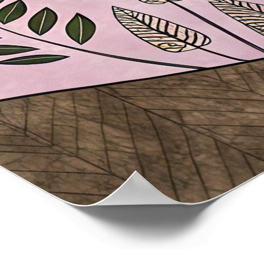 Whimsical Tree Art Print, Abstracte Natuur Poster, Poster (Hoek)