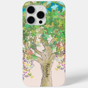 Whimsical Tree Birdcage Bright Color Musical Notes iPhone 15 Pro Max Hoesje
