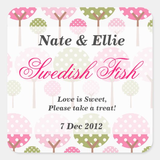 Whimsical Tree Dessert tafel Sticker (Voorkant)