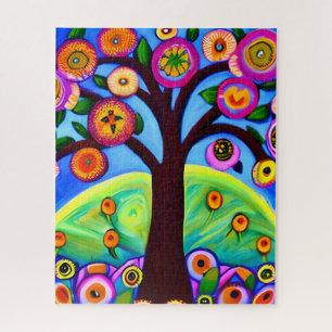 Whimsical Tree Folk Art Legpuzzel