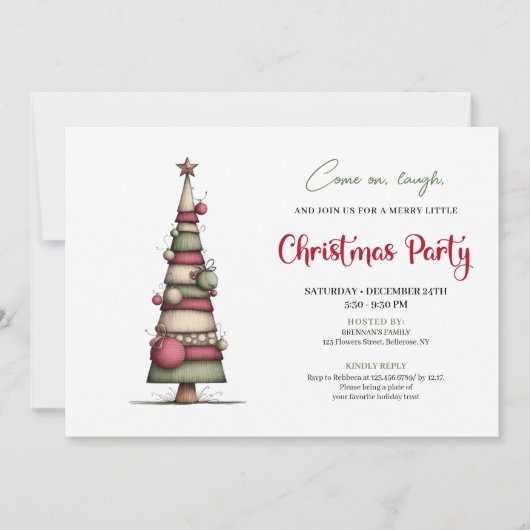 Whimsical tree fun modern Christmas celebration Kaart (Voorkant)