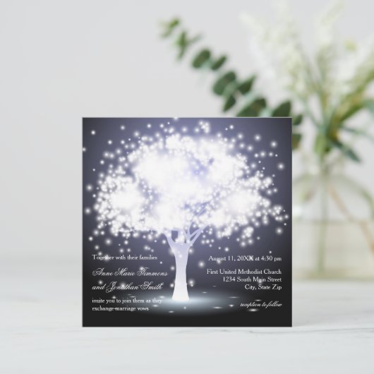 Whimsical Tree Lights - Weddenschap Kaart (Staand voorkant)