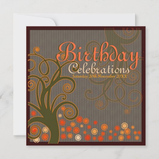 Whimsical Tree of Dreams Birthday Invitations Kaart (Voorkant)