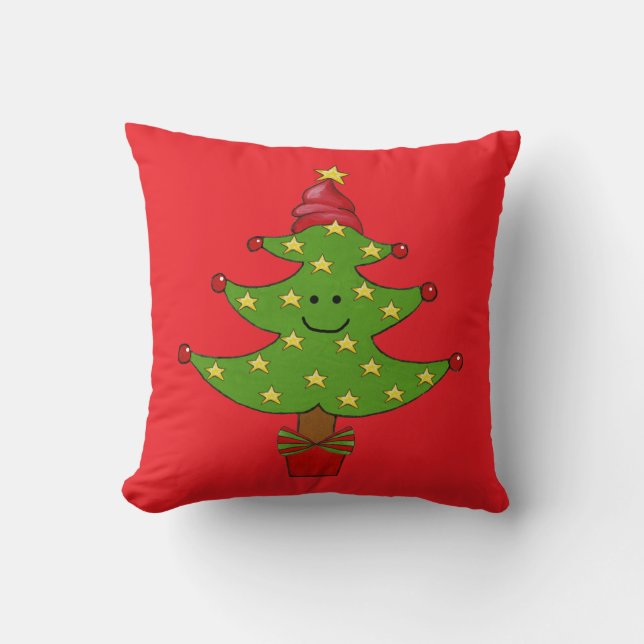 Whimsical Tree Throw Cushion Kussen (Voorkant)
