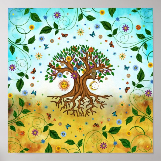 Whimsical Tree - Yggdrasil Poster (Voorkant)