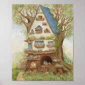  Whimsical Treehouse Storybook kids Poster (Devant)