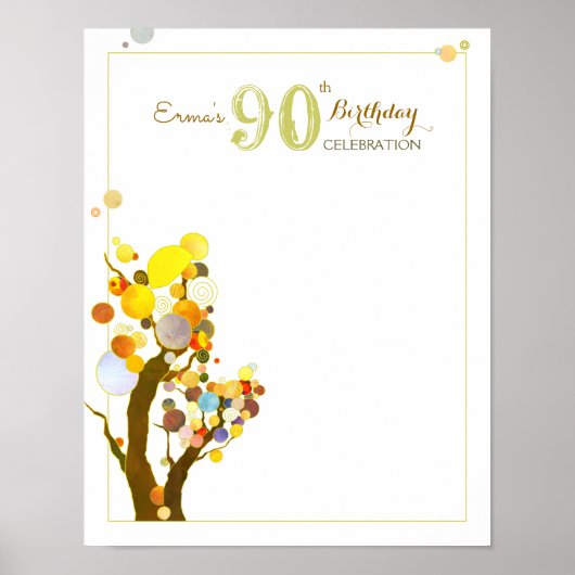 Whimsical Trees Birthday Party Guest Sign Poster (Voorkant)