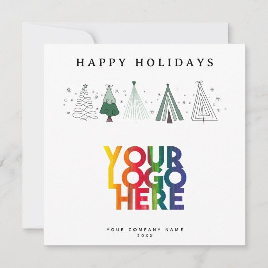 Whimsical Trees Holiday Corporate Logo Christmas (Voorkant)