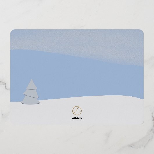 Whimsical Trees in Winter Foil Invitation (Verso)