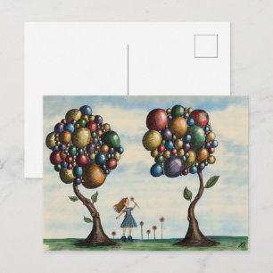 Whimsical Trees Landscape Fantasy Artwork Briefkaart