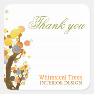 Whimsical Trees Unique Business Hartelijk dank Vierkante Sticker