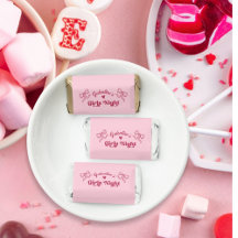 Whimsical trendy roze Galentines Day meidenavond