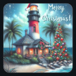Whimsical Tropical Christmas Lighthouse Turquoise<br><div class="desc">Whimsical Tropical Christmas Lighthouse Turquoise Red S'il vous plaît suivez-moi; je crée de nouveaux designs et produits tous les jours! N'hésitez pas à me contacter pour vos besoins en design.</div>