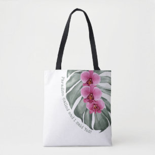 Whimsical Tropical Quote Paradise genaamd Draagtas