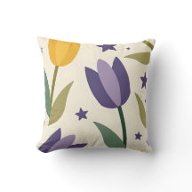 Whimsical Tulip Pattern Sierkussen