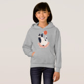 Whimsical Tuxedo Cat Balloon Youth Pullover (Voorkant volledig)
