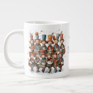 Whimsical Twaalf Drummers 12 Dagen van Kerstmis Extra Grote Beker