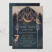 Whimsical Twinkle Little Star Rustic Baby shower Kaart (Voorkant / Achterkant)