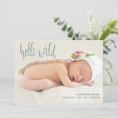 Whimsical Typografie | Kaart ter bekendmaking van  (Staand voorkant)