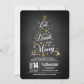 Whimsical Typography Kerstparty Kaart (Voorkant)
