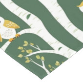 Whimsical Uil en Berkenboom Patroon Lange Tafelloper (Hoek)