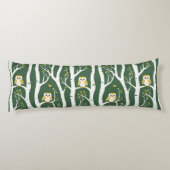 Whimsical Uil en Berkenboom Patroon Lichaamskussen (Achterkant)