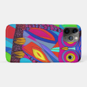 Whimsical Uil met kleurrijke veren Case-Mate iPhone Case (Achterkant (horizontaal))
