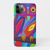 Whimsical Uil met kleurrijke veren Case-Mate iPhone Case (Achterkant)