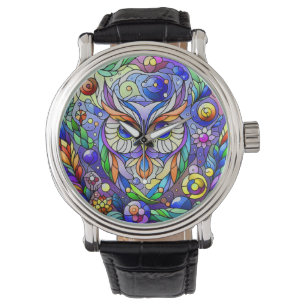 Whimsical Uil Met Saffier Ogen Horloge