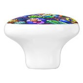 Whimsical Uil Met Saffier Ogen Keramische Knop (Zijkant)