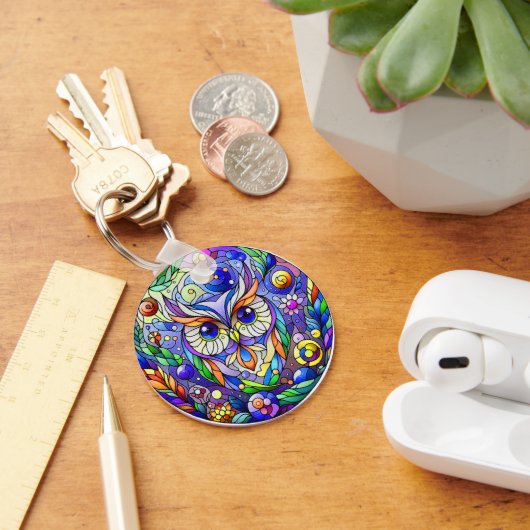 Whimsical Uil Met Saffier Ogen Sleutelhanger (Bureau)